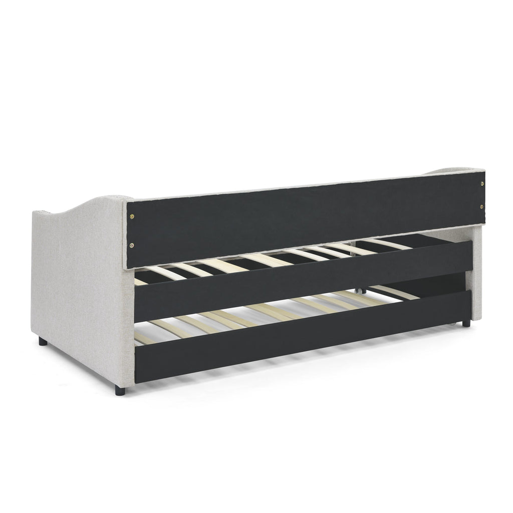 Twin Size Upholstered Daybed with Twin Size Trundle