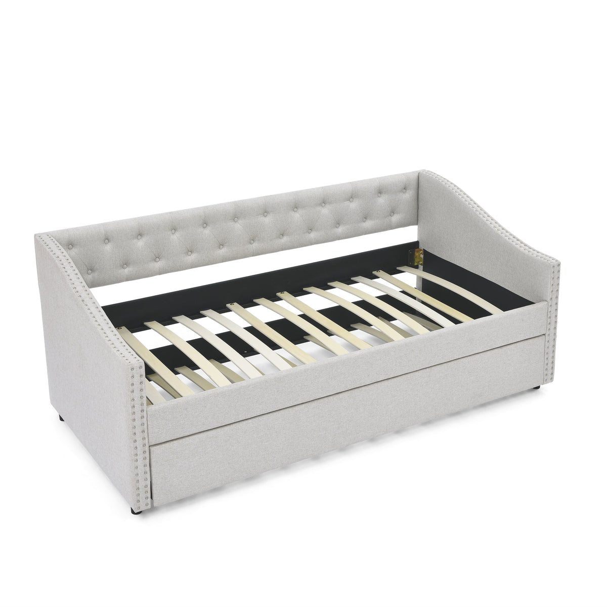Twin Size Upholstered Daybed with Twin Size Trundle