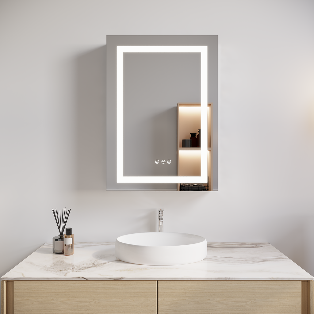 26x20 Inch Bathroom Medicine Cabinet with LED Mirror