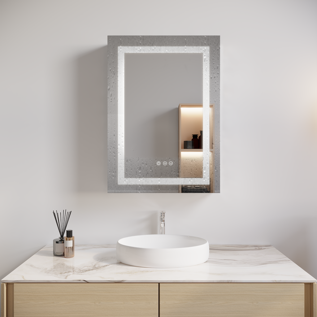 26x20 Inch Bathroom Medicine Cabinet with LED Mirror