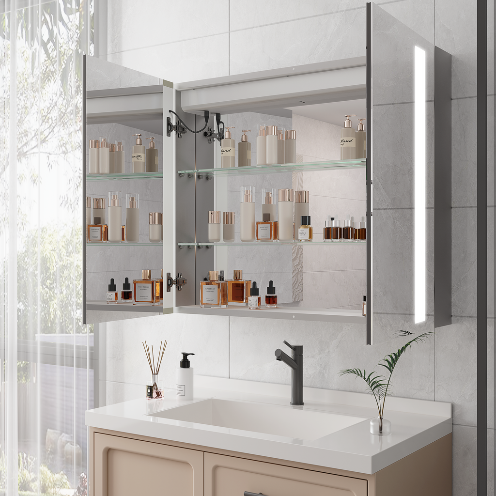 36 x 30 Inch Medicine Cabinet with LED Vanity Mirror