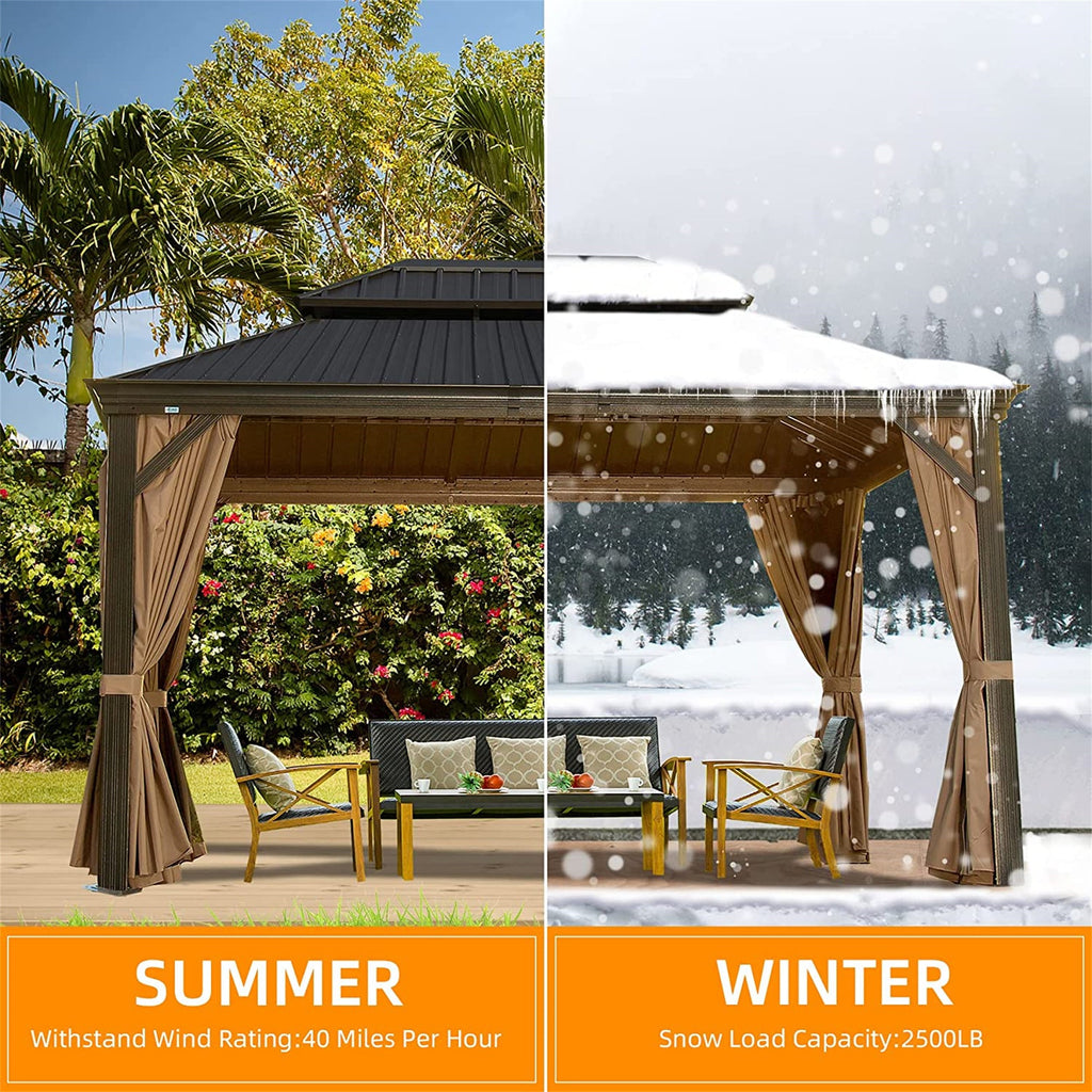 10' X 12' Hardtop Gazebo Outdoor Aluminum Gazebo