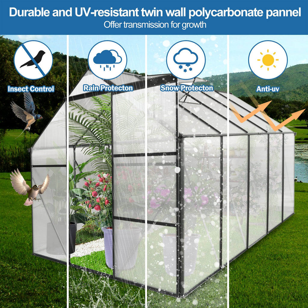 6x10 FT Polycarbonate Greenhouse