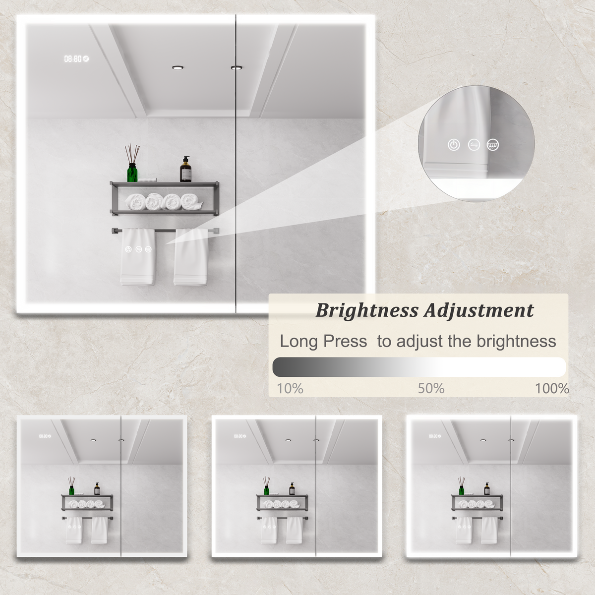LED Bathroom Medicine Cabinet with Mirror