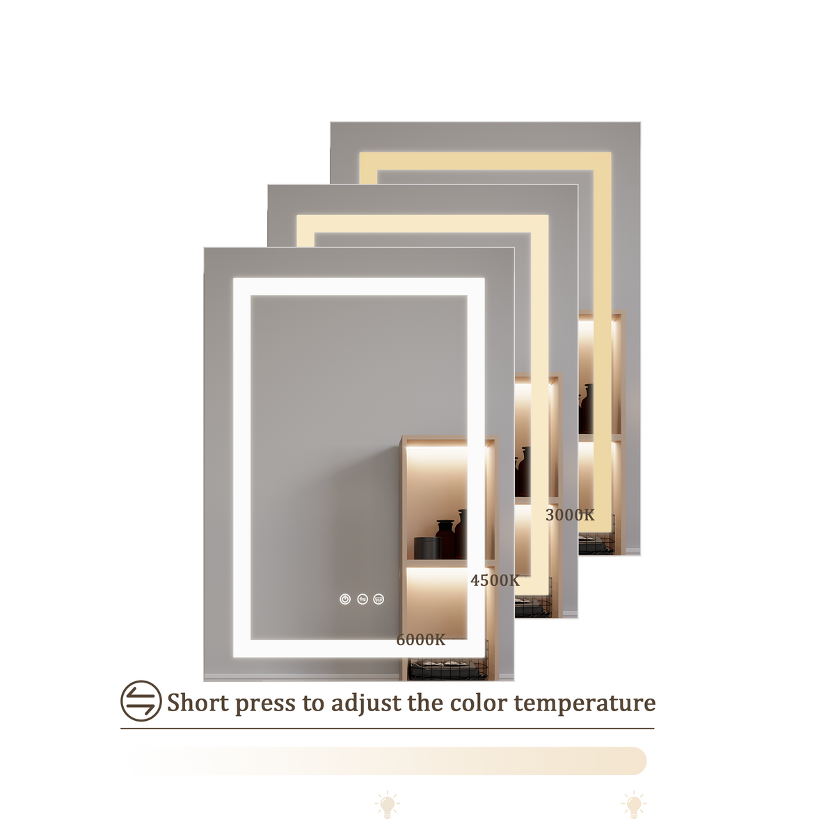 26x20 Inch Bathroom Medicine Cabinet with LED Mirror