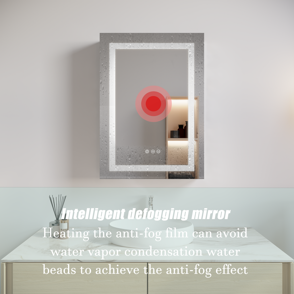 26x20 Inch Bathroom Medicine Cabinet with LED Mirror