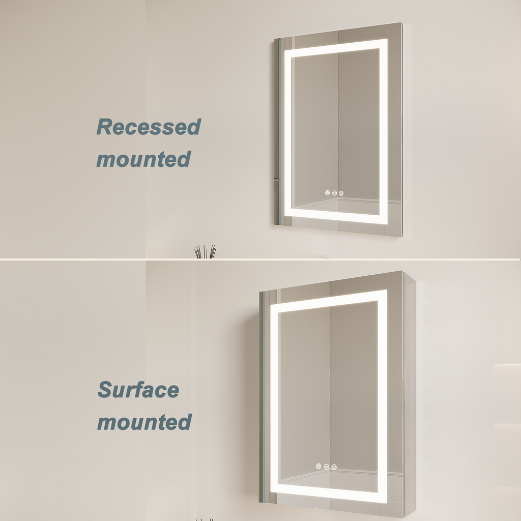 26x20 Inch Bathroom Medicine Cabinet with LED Mirror