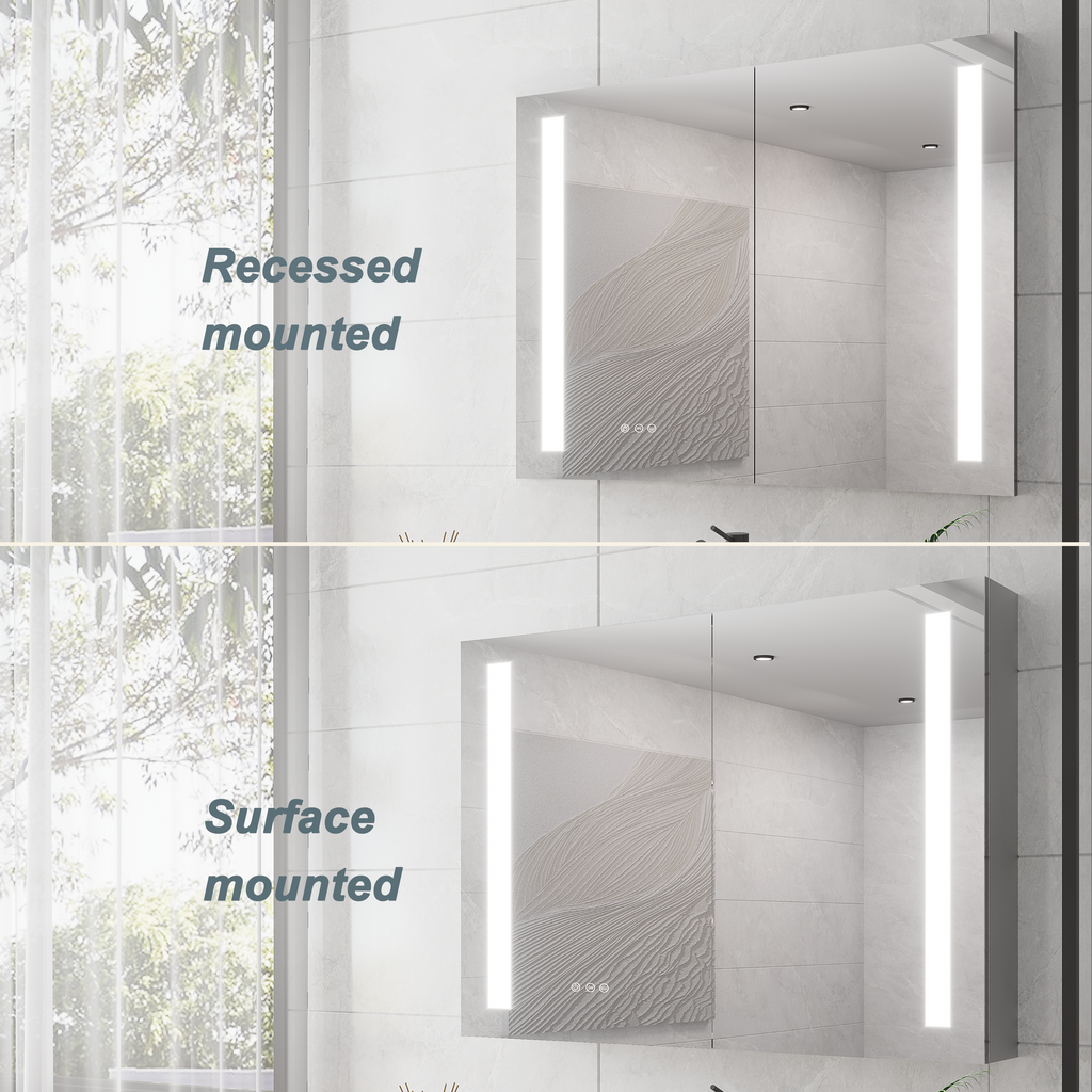 36 x 30 Inch Medicine Cabinet with LED Vanity Mirror