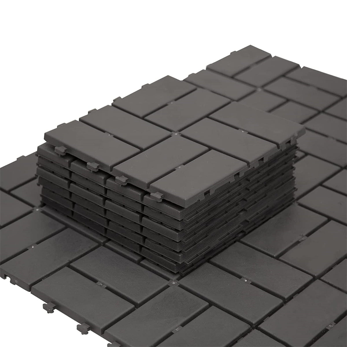 12"x12" Patio Interlocking Deck Tiles - Gray Composite Set