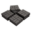 Patio Interlocking Deck Tiles, 12"x12" Square Composite Decking