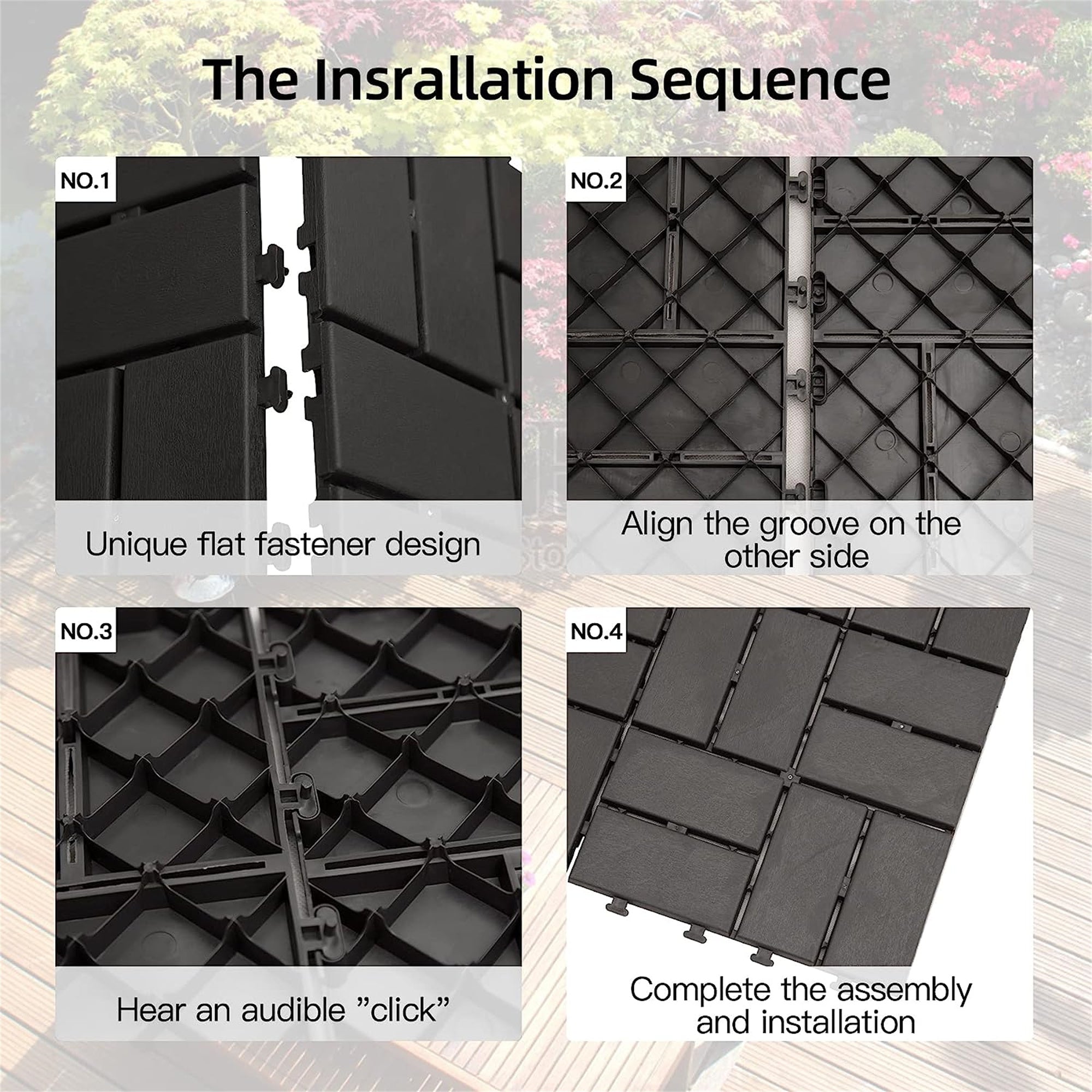 12"x12" Patio Interlocking Deck Tiles - Gray Composite Set