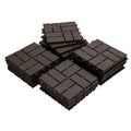 Patio Interlocking Deck Tiles, 12"x12" Square Composite Decking Tiles