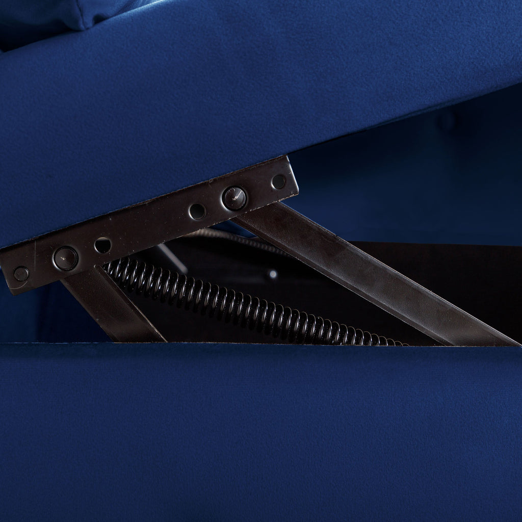 Navy Velvet Storage Chaise Lounge