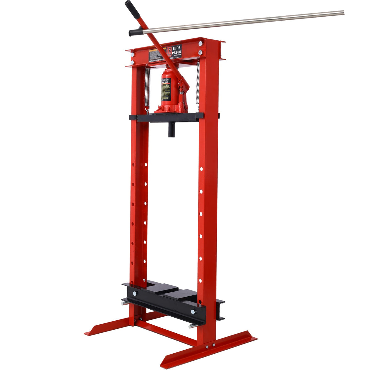 Hydraulic Shop Press - 12-Ton Capacity & Adjustable Height