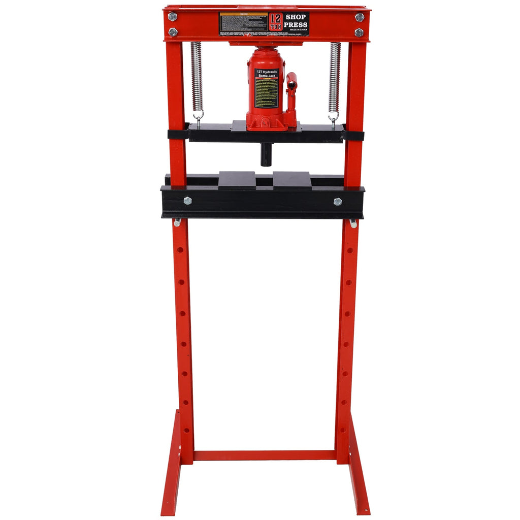 Hydraulic Shop Press - 12-Ton Capacity & Adjustable Height
