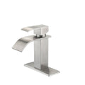Waterfall Spout Bathroom Faucet - Single Handle Bathroom Vanity Sink Faucet