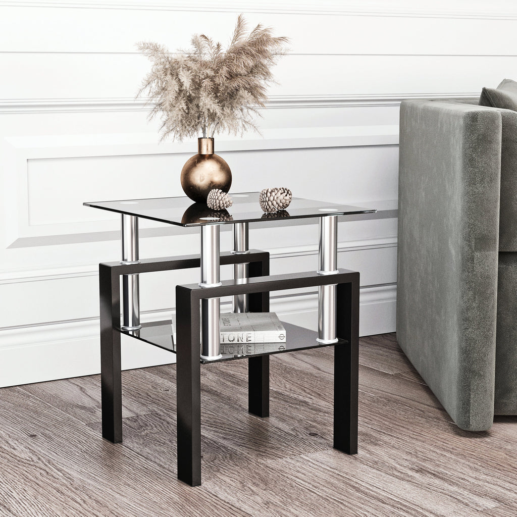 1-Piece Modern Tempered Glass Coffee Table