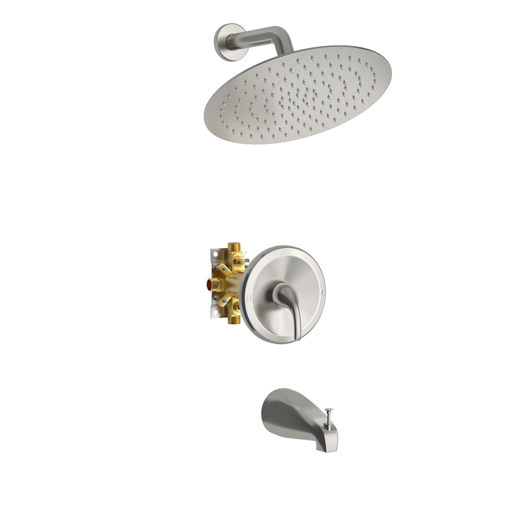 10" Round Rain Shower Head System with Waterfall Tub Spout
