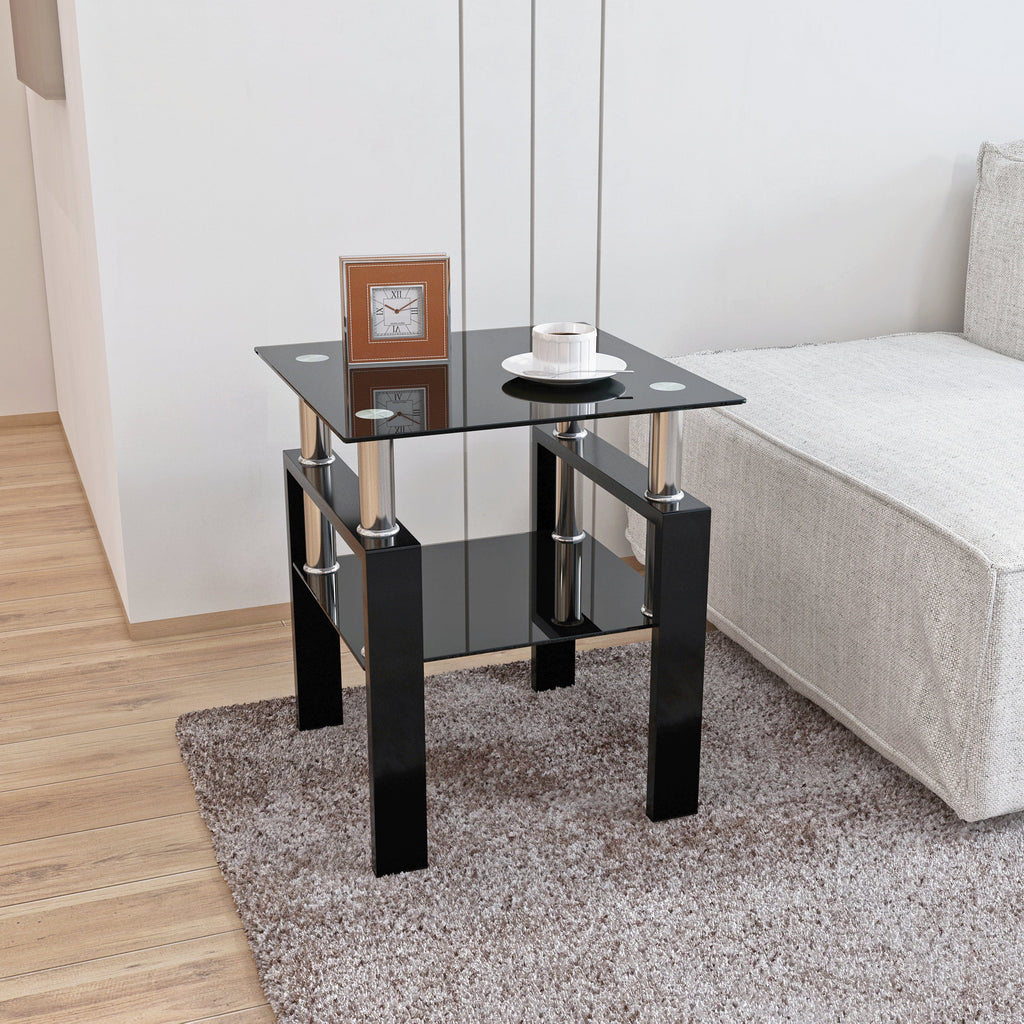 1-Piece Modern Tempered Glass Coffee Table