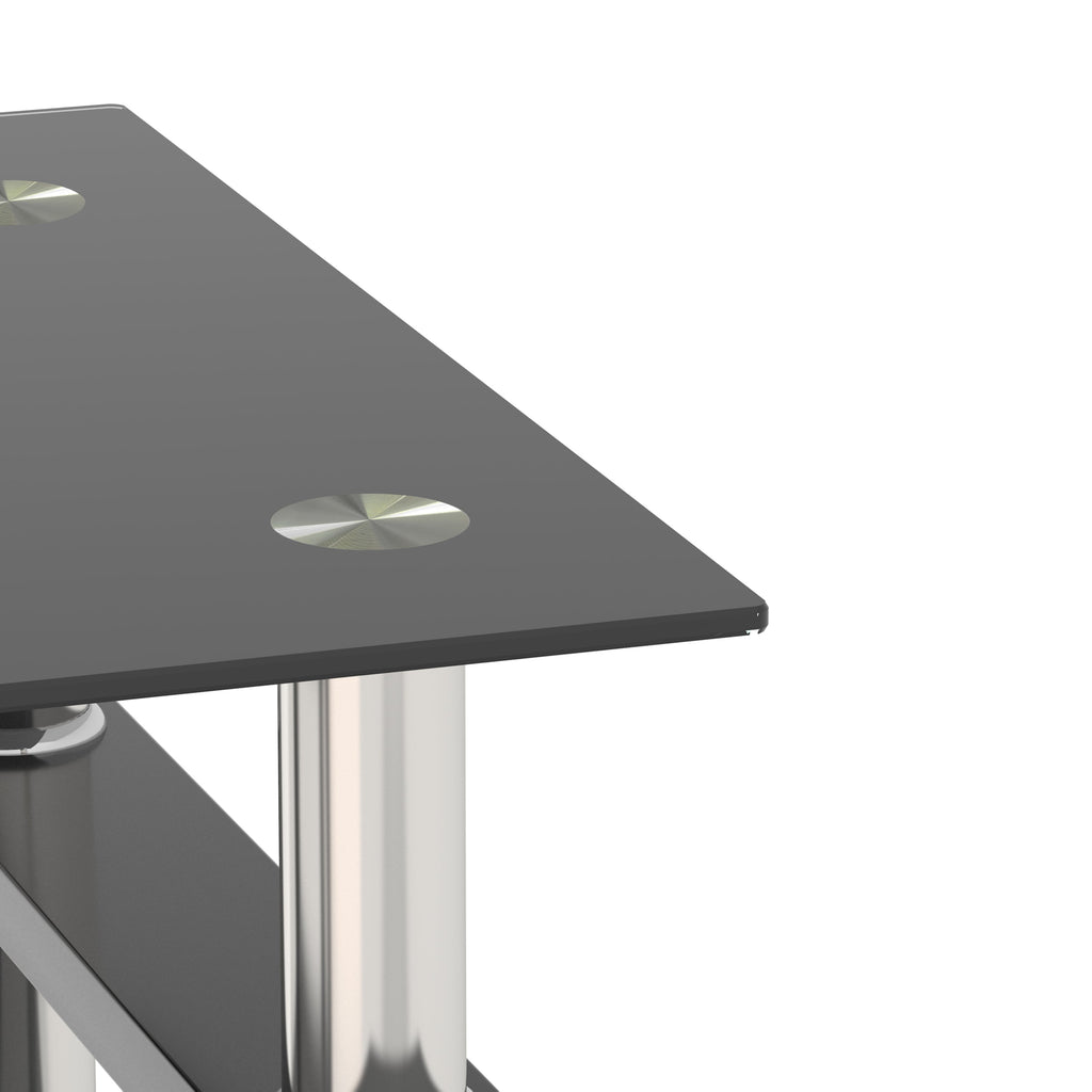 Set of 2 Modern Tempered Glass Tea Table Coffee Table End Table