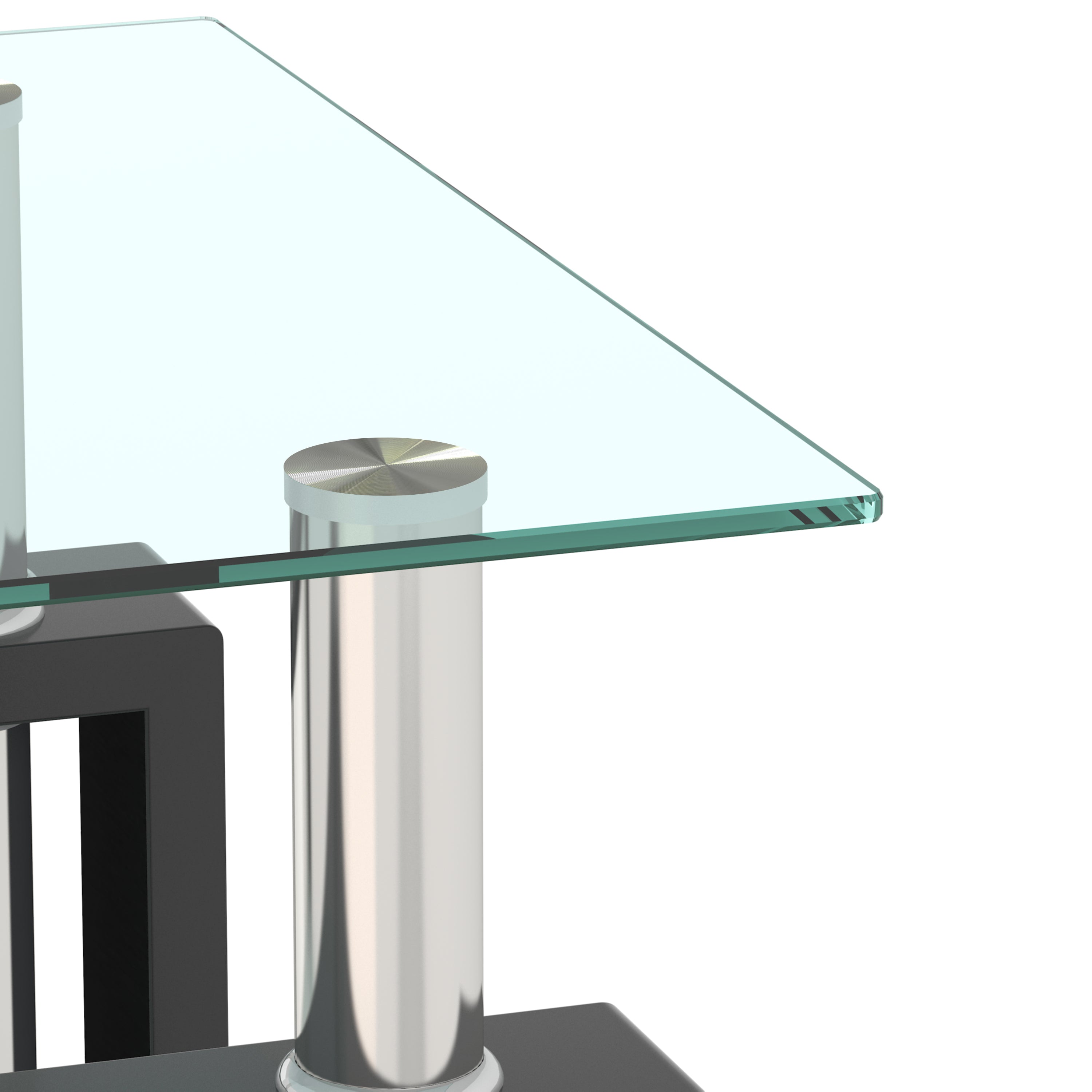 Set of 2 Modern Tempered Glass Tea Tables