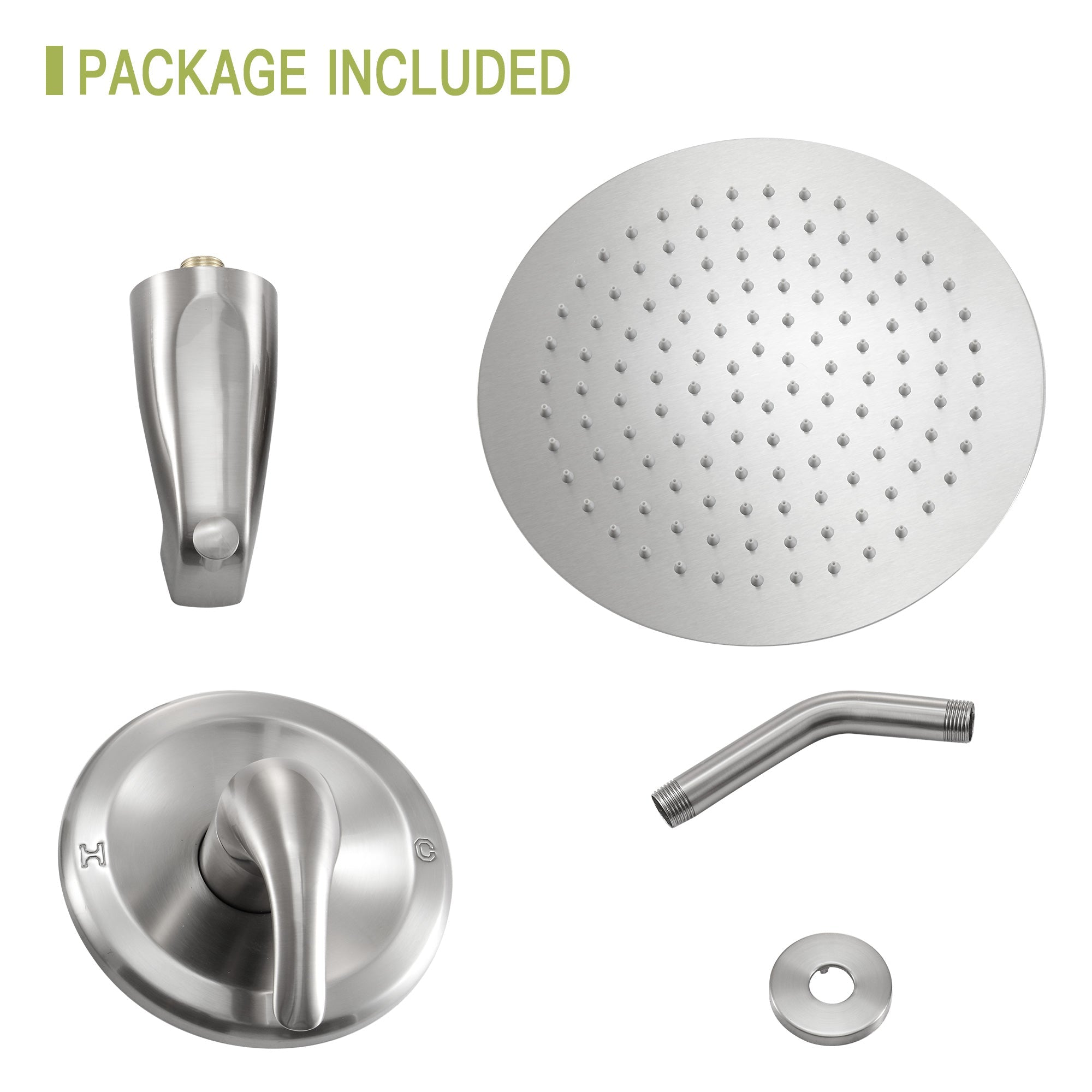 10" Round Rain Shower Head System with Waterfall Tub Spout