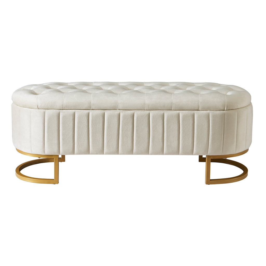 Elegant Upholstered Velvet Storage Ottoman
