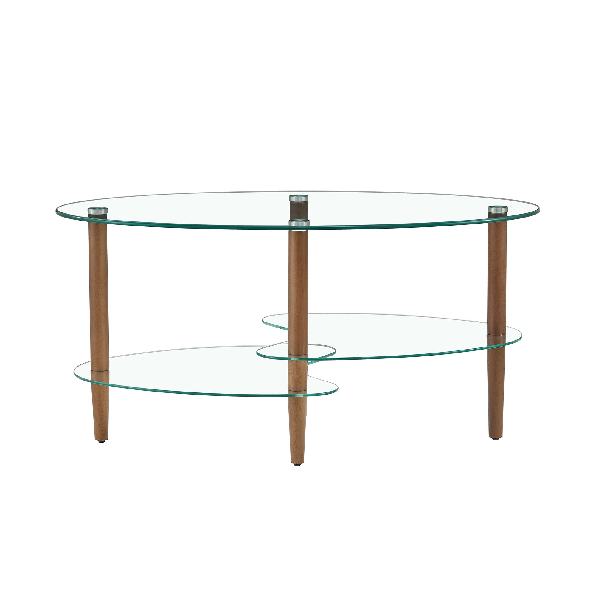 Transparent Oval Glass Coffee Table