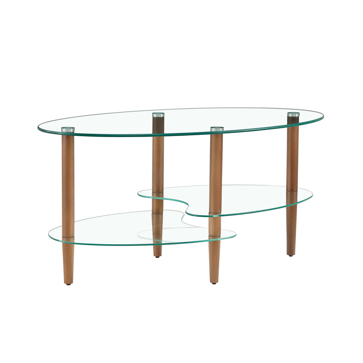 Transparent Oval Glass Coffee Table
