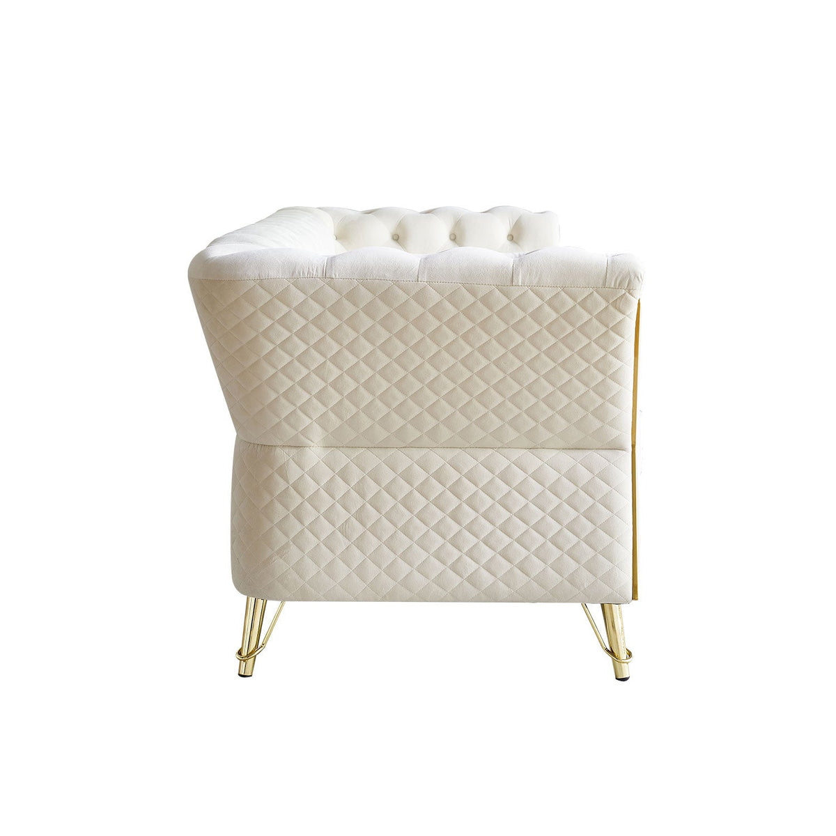 Modern Tufted Velvet Sofa 87.4 Inch for Living Room