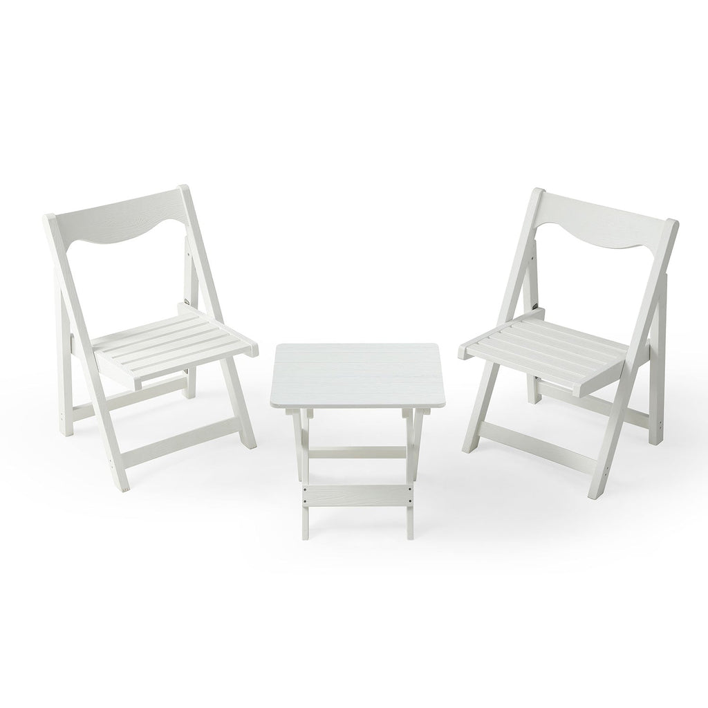 HIPS Foldable Small Table and Chair Set with 2 Chairs and Rectangular Table