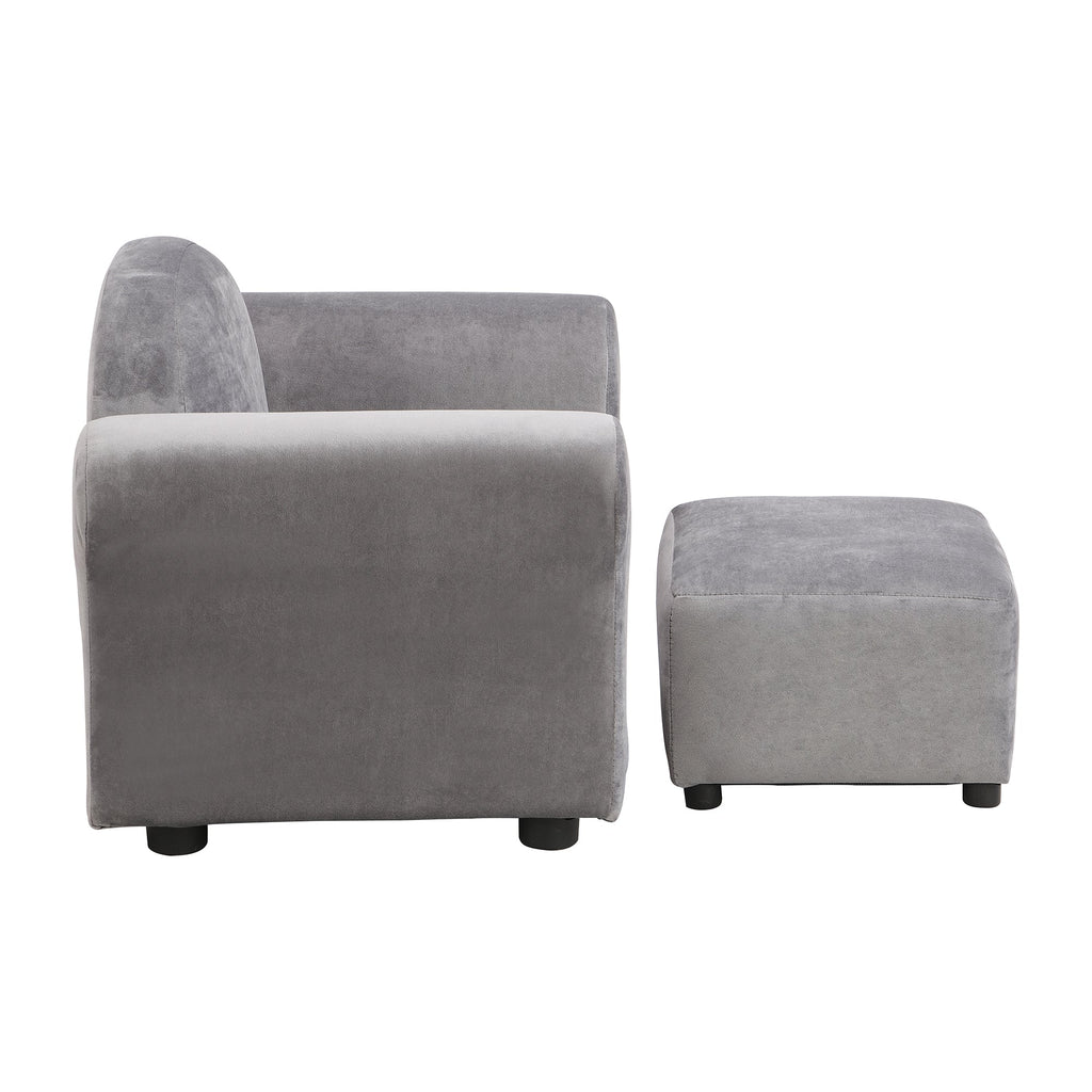 Kids Upholstered Chair with Ottoman