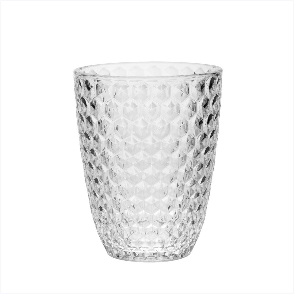 Diamond Cut Acrylic Glasses Drinking Set of 4 (12oz)