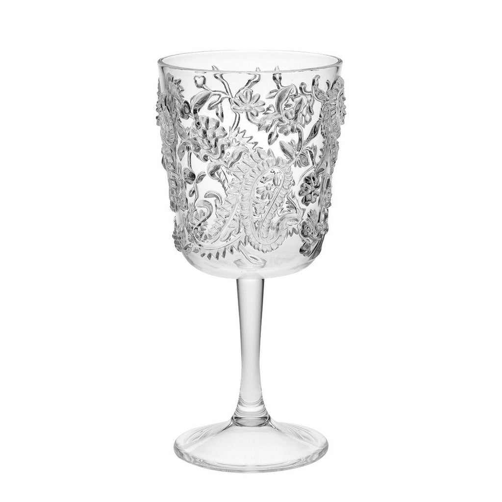 Paisley Plastic Wine Glasses Set of 4 (13 oz)