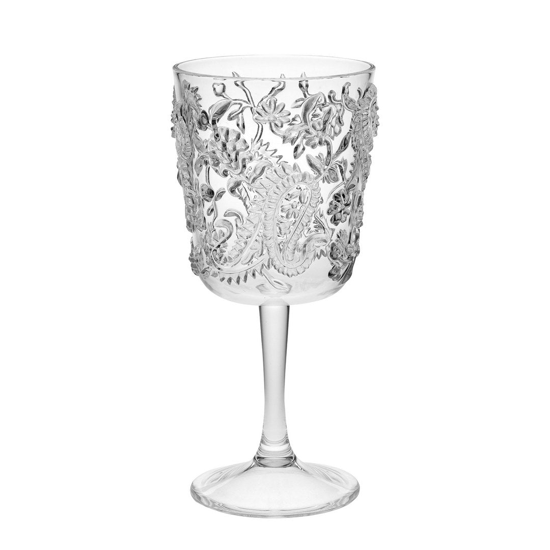 Paisley Plastic Wine Glasses Set of 4 (13 oz)