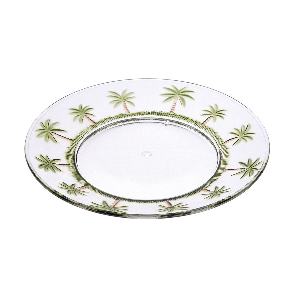 Palm Tree Design 9" Acrylic Dinner Plates Set of 4