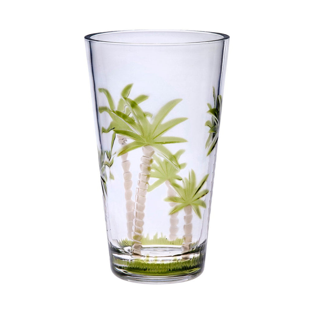 Palm Tree Design Acrylic Glasses Drinking Set of 4 Hi Ball