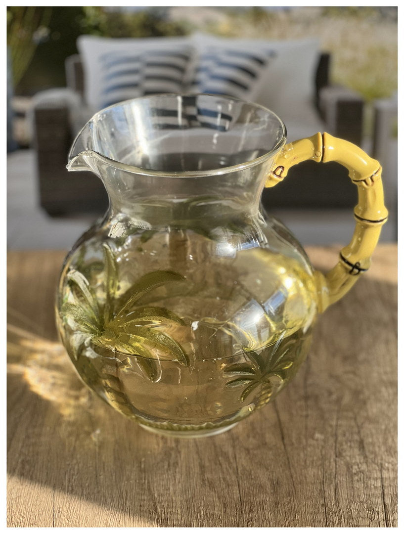 3 Quarts Water Pitcher with Lid – Palm Tree Design