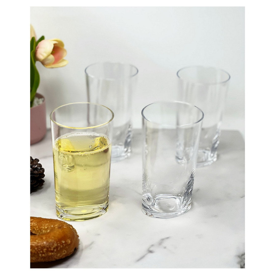 Oval Halo Tritan Glasses Drinking Set of 4 Hi Ball (15oz)