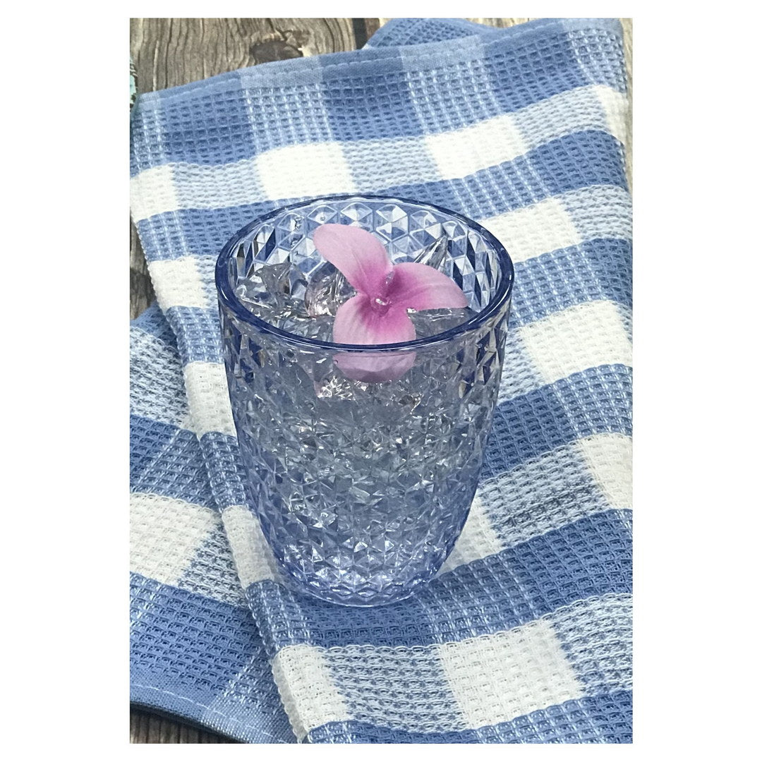 Diamond Cut Acrylic Glasses Drinking Set of 4 (12oz)