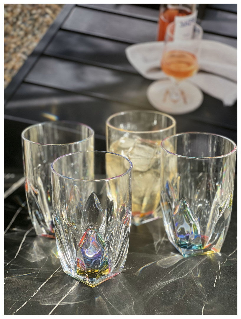 Rainbow Diamond Acrylic Glasses Drinking Set