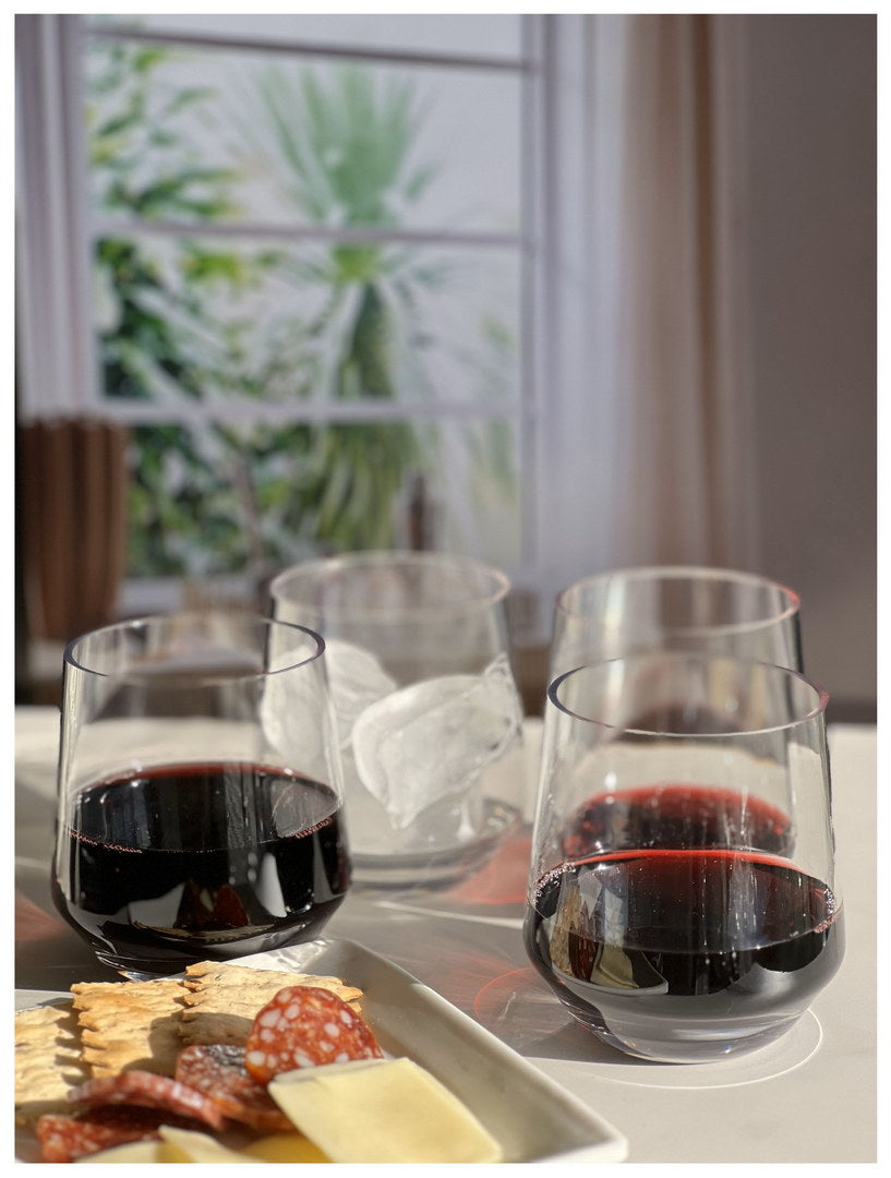Plastic Wine Glasses Set of 4 (12oz) - Unbreakable