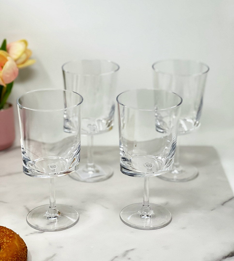 Oval Halo Plastic Wine Glasses Set of 4 (12oz)