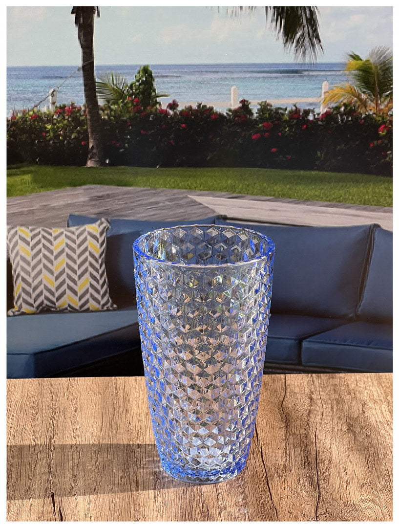 Diamond Cut Acrylic Glasses Drinking Set of 4 - 19oz