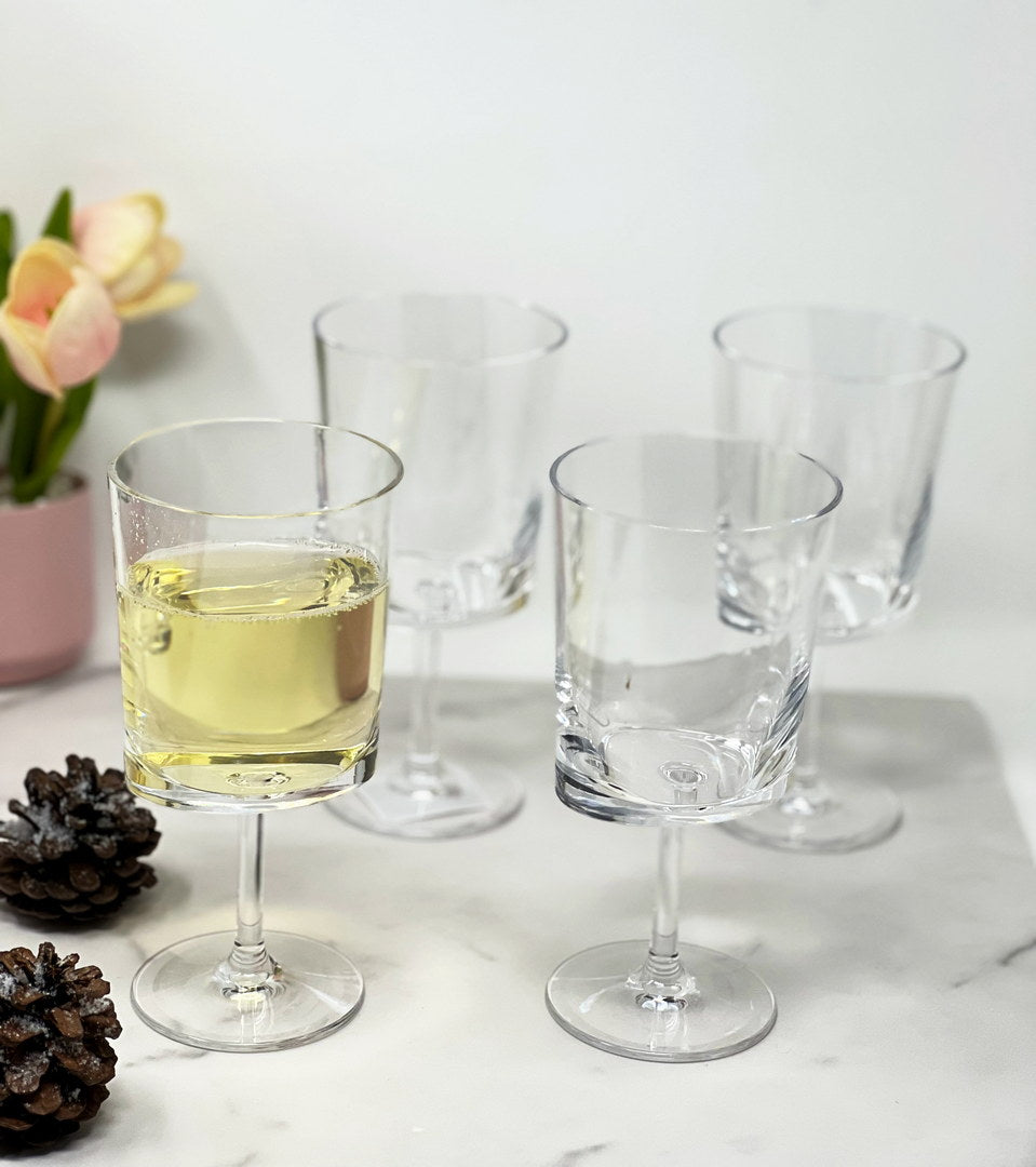 Oval Halo Plastic Wine Glasses Set of 4 (12oz)