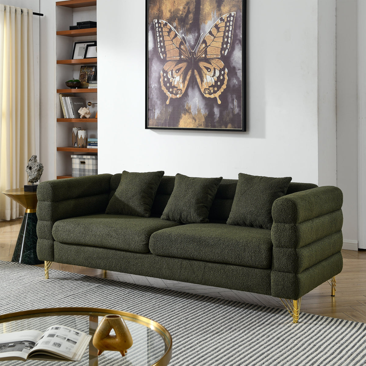 81-Inch Oversized 3 Seater Sectional Sofa