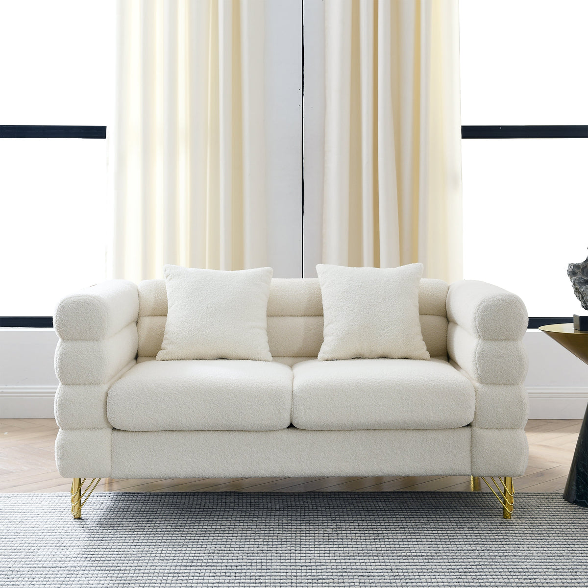 60-Inch Oversized 2-Seater Sectional Sofa