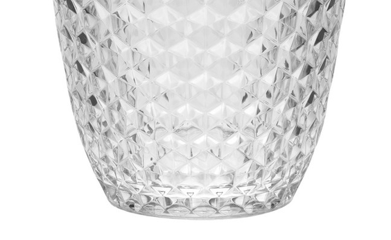 Diamond Cut Acrylic Glasses Drinking Set of 4 (12oz)