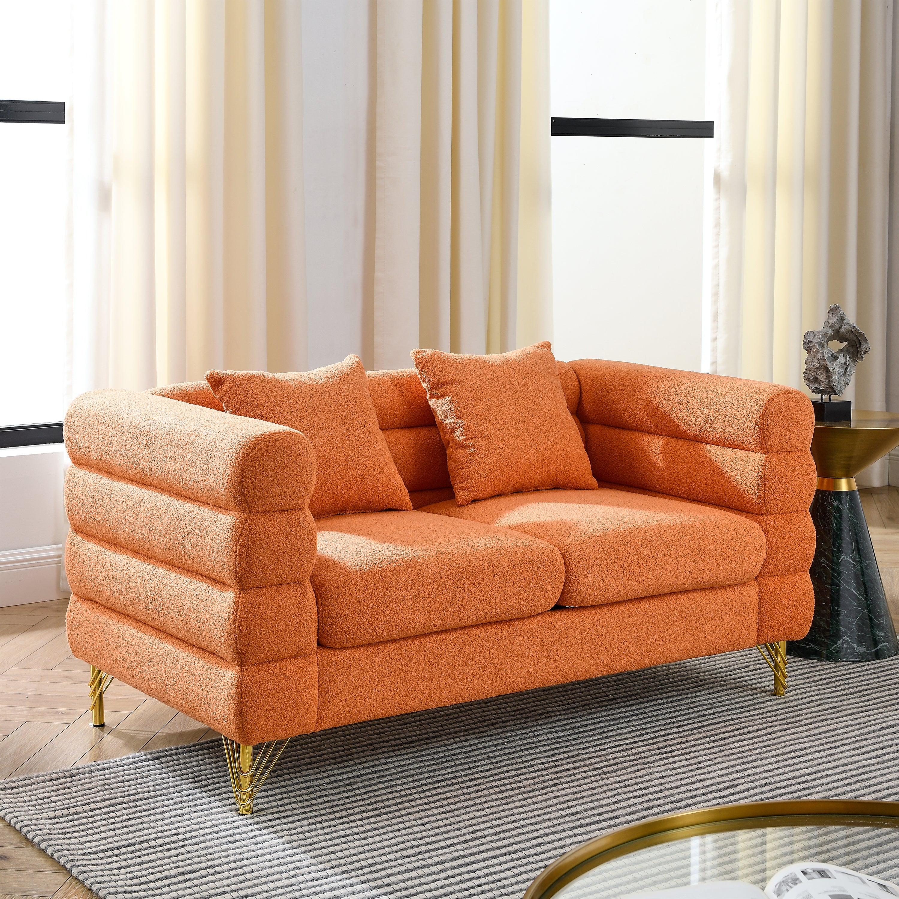60 Inch Oversized 2 Seater Sectional Sofa