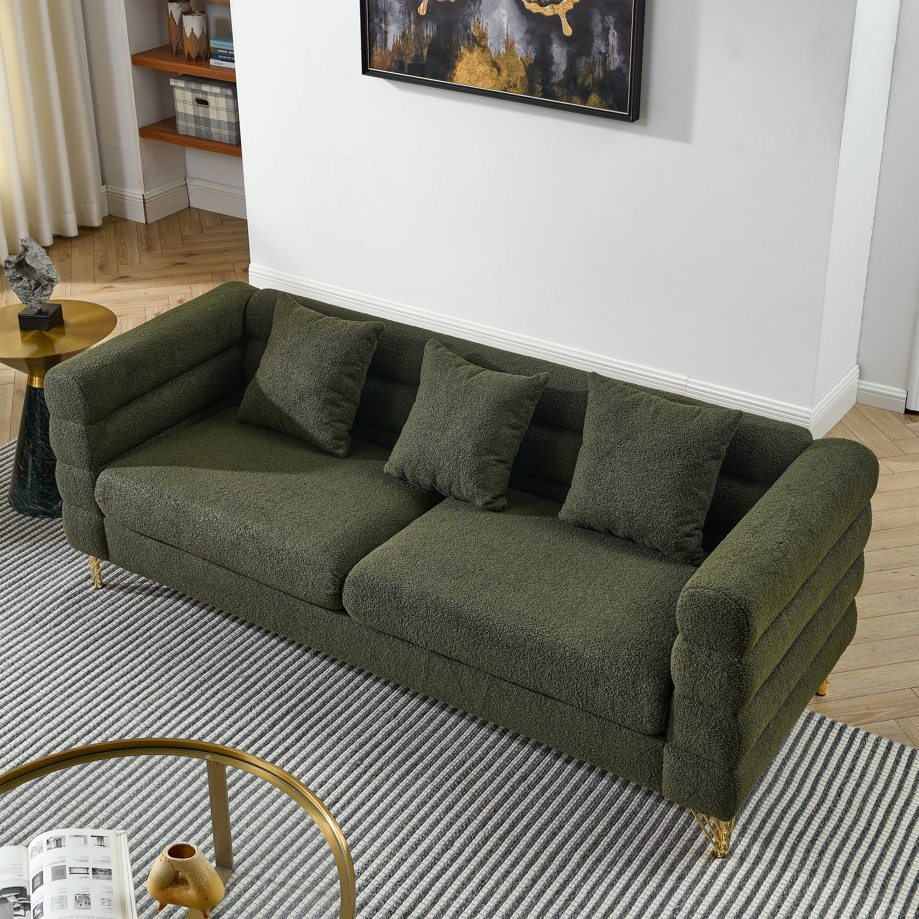 81-Inch Oversized 3 Seater Sectional Sofa